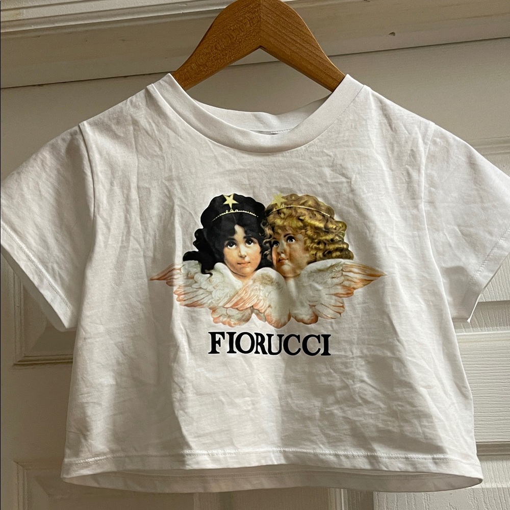 Fiorucci Kids White Tee with Angel Graphic